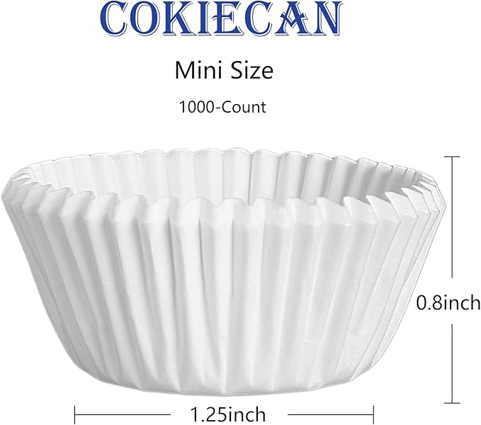 1000 Pcs White Mini Cupcake Liners Small Muffin Liners No Smell Premium Greaseproof Paper Cupcake