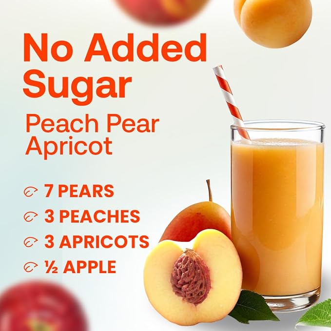 Dr. Smoothie 100% Crushed Peach Pear Apricot ??No Added Sugar, Made with Real Fruits/Fruit Juice