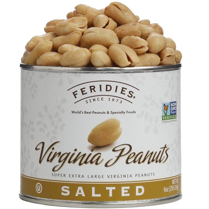 FERIDIES Peanut Sampler Gift Set with Salted Virginia Peanuts, Brittle, Honey Roasted, and 5
