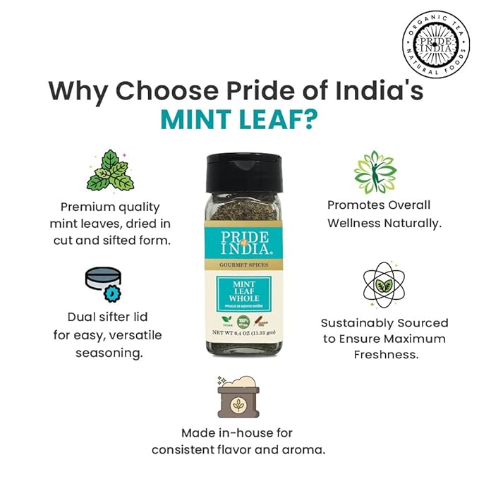 Pride of India ??Mint Leaf Whole ??Cut & Sifted for Convenience of Use ??Good for Culinary Uses