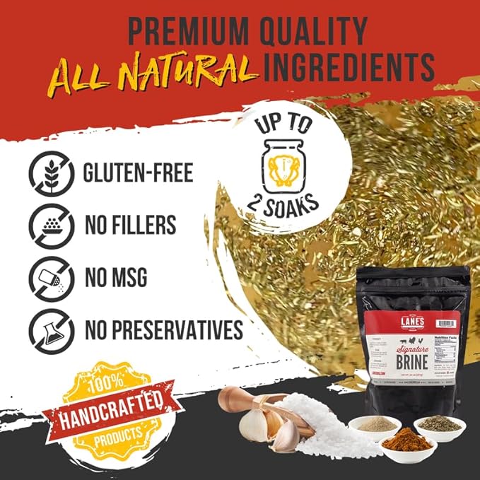 Lanes Signature Brine, Large Turkey Brine Seasoning Enough Brine for 2 Soaks, 100% Natural, No