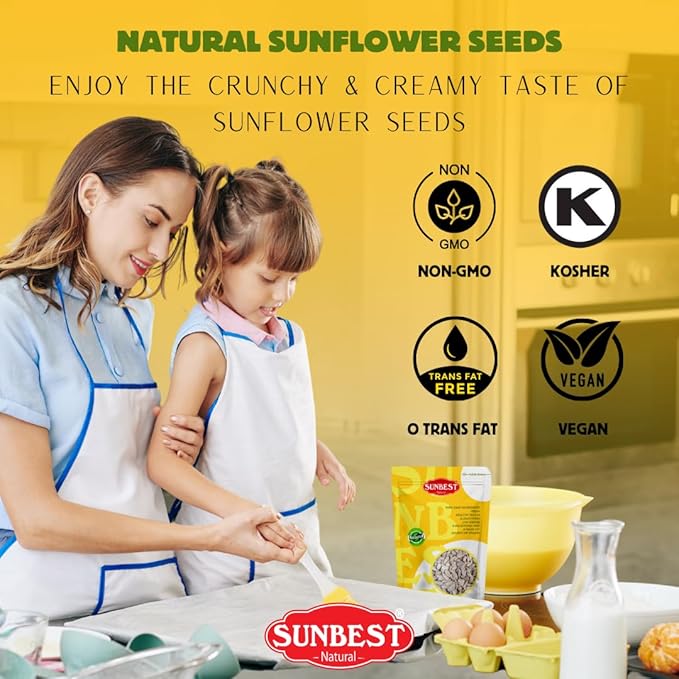 Sunbest Natural Raw Sunflower Seed Kernels ??80 oz (5 lb) Bulk Bag ??Unsalted Sunflower Seeds to