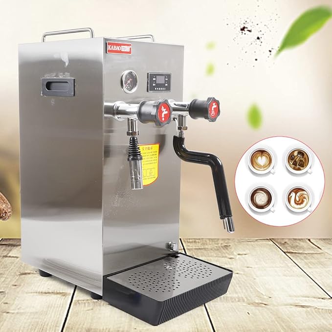2500W Professional Espresso Coffee Machine, 2.1Gal Steam Water Boiling Machine, LED Display 360°