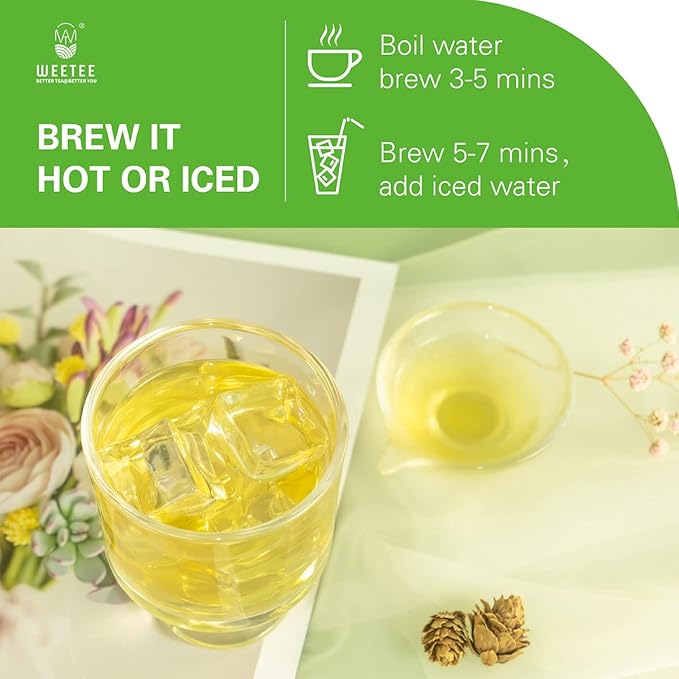 WT WEETEE Organic Green Tea Bags, Organic Pure Green Tea 200 Count, Super Antioxidant | Resealable