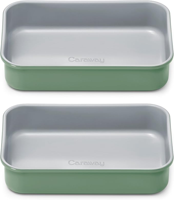 Caraway Nonstick 9” x 6.5” Small Rectangle Baking Pan Duo – Non-Toxic, PTFE & PFOA Free