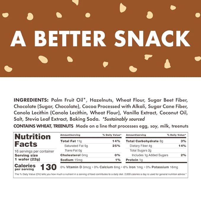 Rip Van Chocolate Hazelnut Wafer Cookies, Keto, Non-GMO, Healthy Snacks, Low Carb & Low Sugar (2g)
