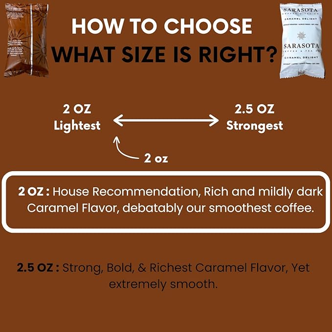 Sarasota Coffee Ground Packets | Gourmet Flavored Medium Roast Bulk Coffee Packs | Salted Caramel |