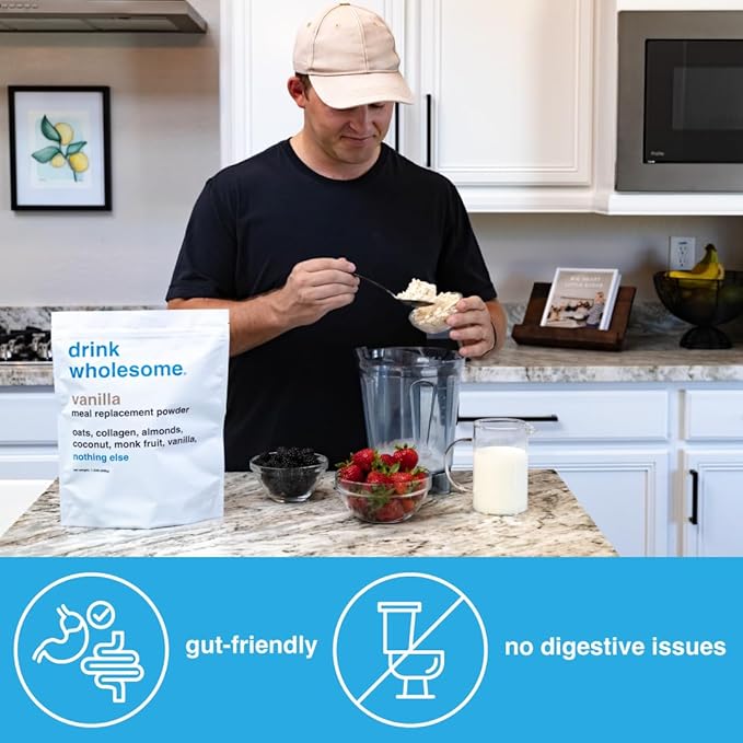 Drink Wholesome Vanilla Meal Replacement Powder | for Sensitive Stomachs | Gut Friendly | Additive