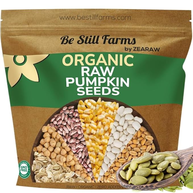 Organic Raw Pumpkin Seeds to Eat (2.8lb) - Bulk Whole Unsalted Pepitas with No Shell by Be Still
