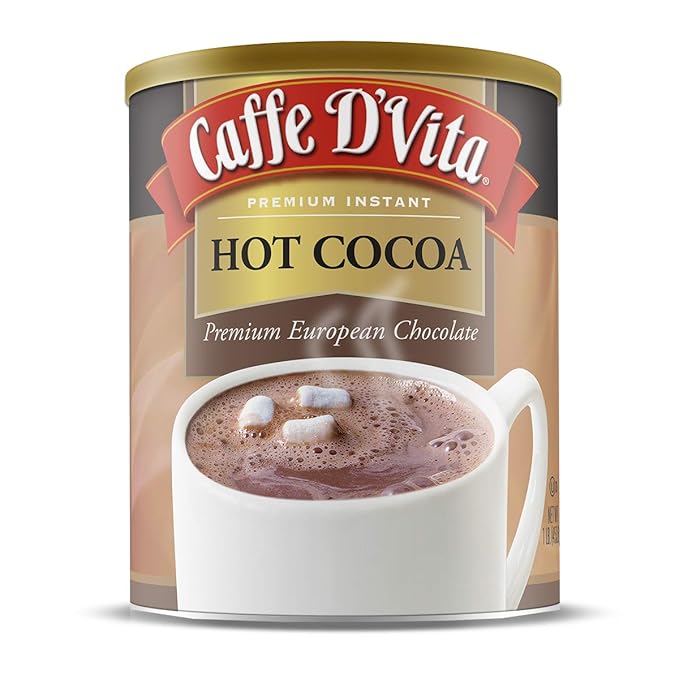 Caffe D'Vita Hot Cocoa Mix - Hot Chocolate Mix, Gluten Free, Low Fat, No Cholesterol, No