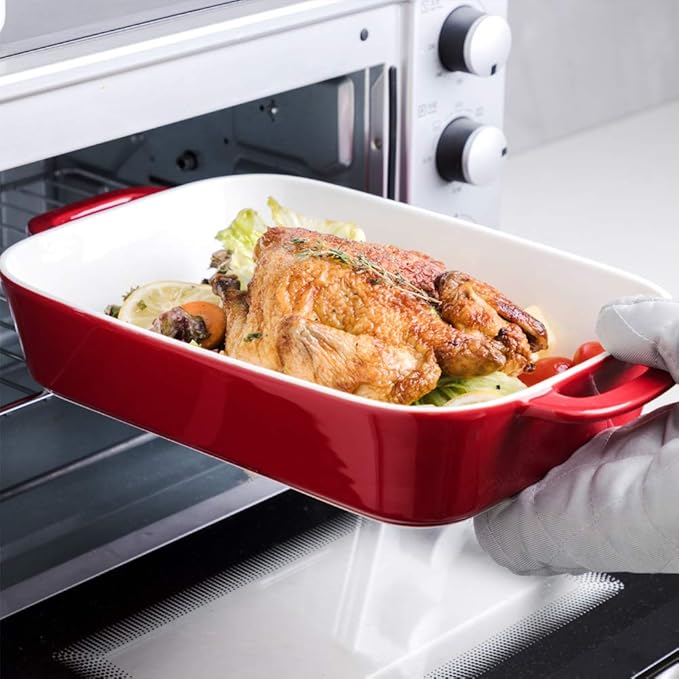 Sweejar Ceramic Bakeware Set, Rectangular Baking Dish for Cooking, Kitchen, Cake Dinner, Banquet