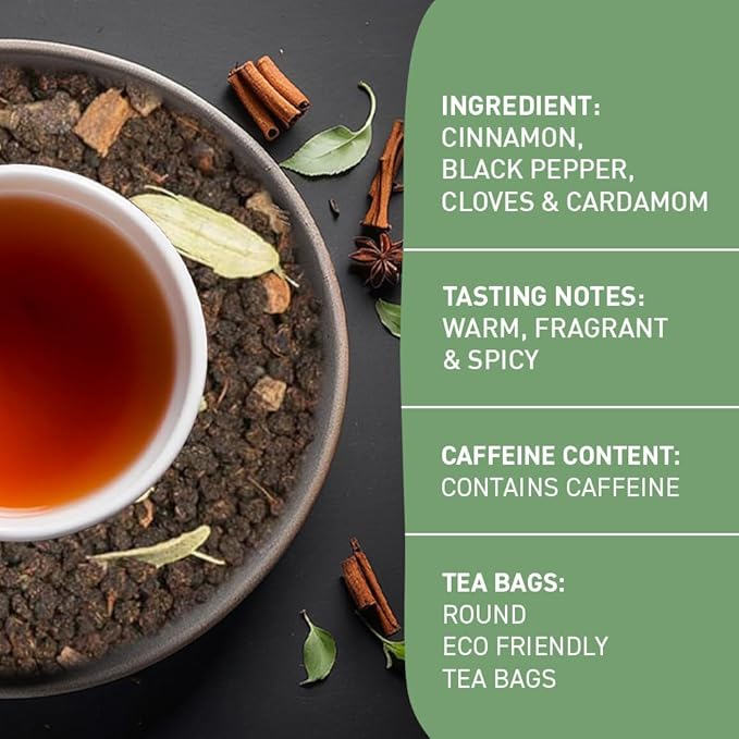HANDPICK Masala Chai Tea Bags (100 Count) Strong Robust & Aromatic, Blended with Exotic Spices