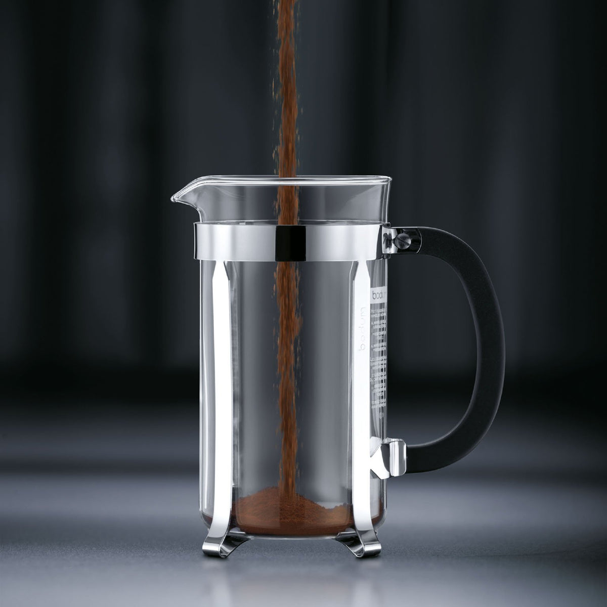 Bodum 12oz Chambord French Press Coffee Maker, High-Heat Borosilicate Glass, Polished Stainless
