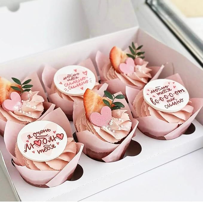 200 Pieces Tulip Cupcake Muffin Liners Greaseproof Paper Baking Cups Cupcake Wrappers for Birthday