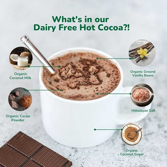 Bare Life: Dairy Free Coconut Hot Cocoa Mix | Single Serving 0.95 Oz (10 Pack) | Gluten Free