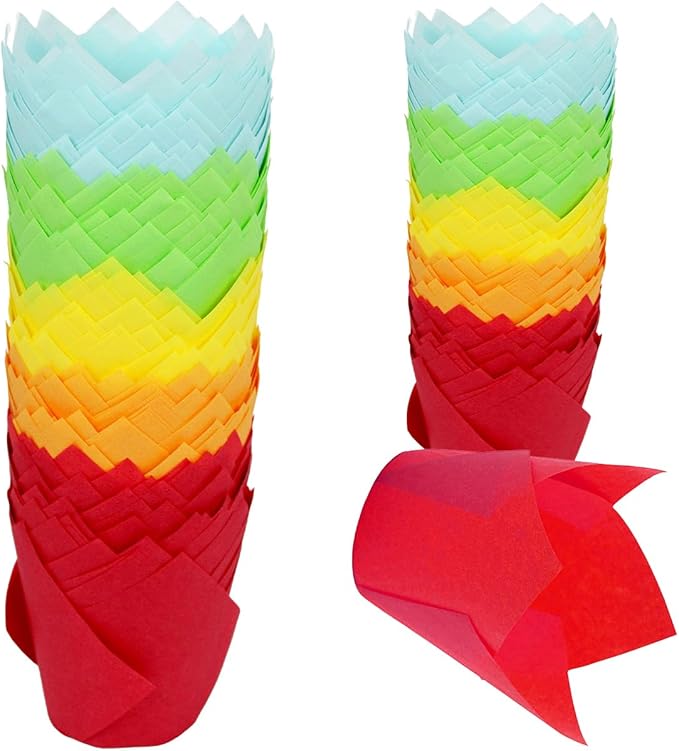 150 Pieces Tulip Cupcake Muffin Liners Paper Baking Cups Greaseproof Cupcake Wrappers for Birthday
