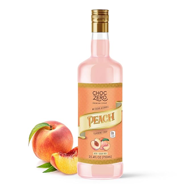 ChocZero Peach Syrup – Sugar Free Flavoring Syrup for Coffee, Tea & Cocktails – Keto Friendly, Low