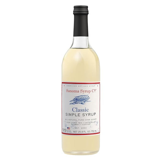 Sonoma Syrup Co. Classic Simple Syrup 25.4 fl oz | for Coffee, Cocktails, and Cooking | Hand