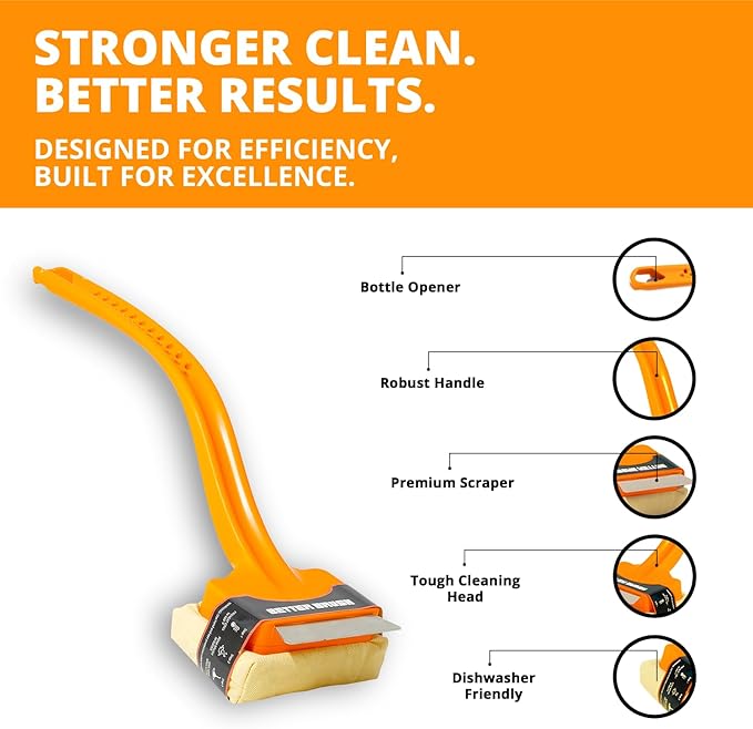 Grill Rescue BBQ Replaceable Scraper Cleaning Head - Bristle Free, Safe for Stainless Steel & Cast