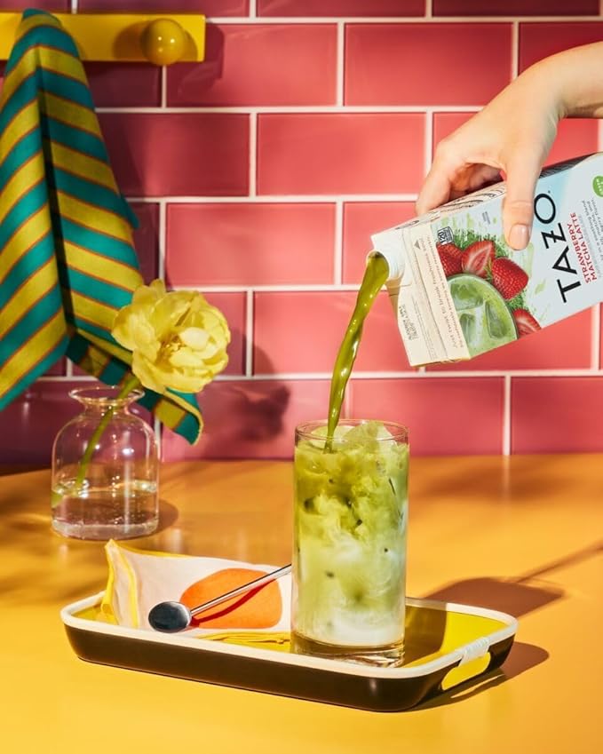 TAZO Tea Concentrate, Strawberry Matcha Latte, & Green Tea Matcha Latte 32 Fl Oz (1ea) (Variety