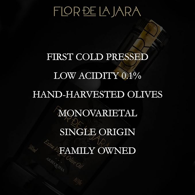 FLOR DE LA JARA Premium Extra Virgin Olive Oil from Spain, First Cold Pressed, Monovarietal