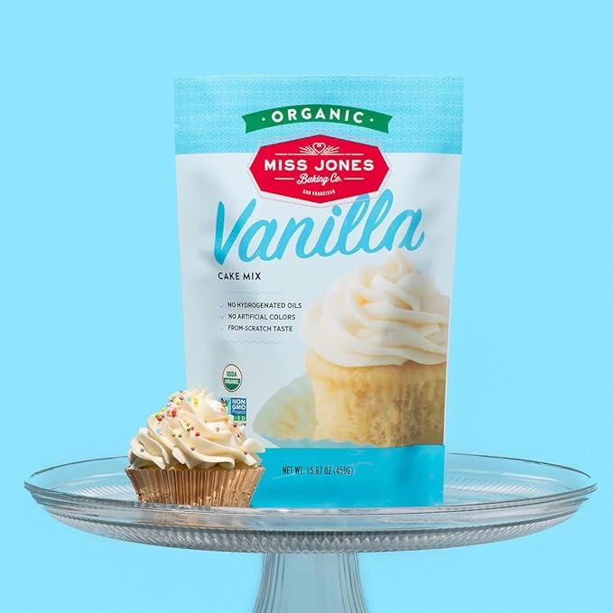 Miss Jones Baking Organic Yellow Cake and Cupcake Mix, Non-GMO, Vegan-Friendly, Moist and Fluffy: