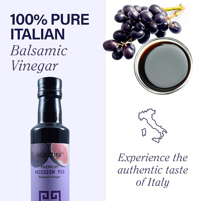 Kouzini Ultra Premium Mission Fig Fruit Balsamic Vinegar, Aged Balsamic Vinegars from Modena
