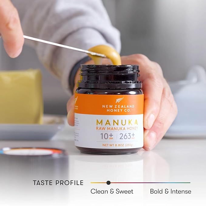 New Zealand Honey Co. Raw Manuka Honey UMF 10+ | MGO 263+, 8.8oz / 250g | Organic Medical Grade