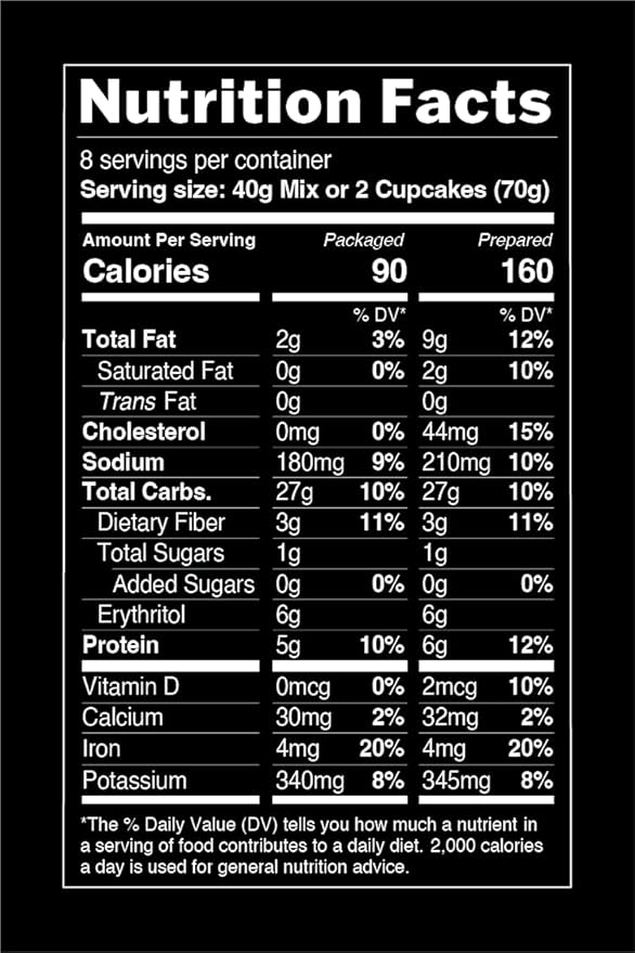 TruEats Cupcake & Cake Mix - French Vanilla: Low Glycemic, Protein & Fiber Rich, Gluten & Grain
