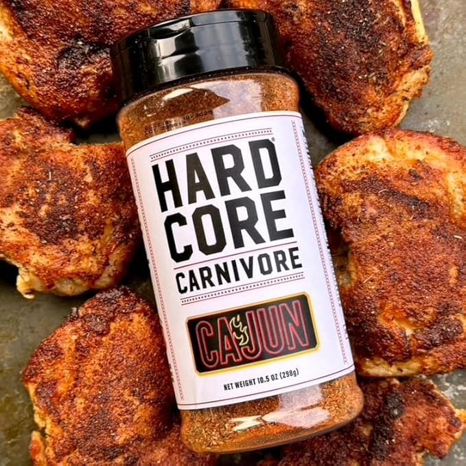 Hardcore Carnivore Cajun Seasoning (10.5 oz Shaker) Texas-Made, Authentic Blend for Gumbo, Red