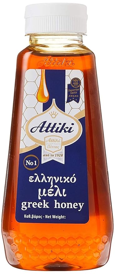 Attiki Pure Greek Honey with Thyme, Wild Flowers and Herbs, Perfect for Baking, Cooking, Lemonade