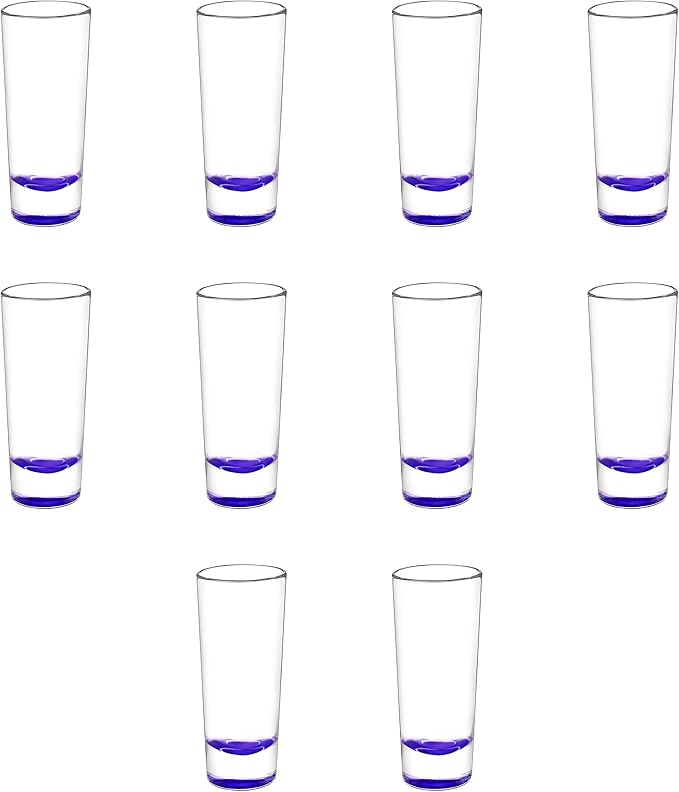 DISCOUNT PROMOS Cordial Shooter Shot Glasses 2 oz. Set of 10, Bulk Pack - Great for Birthdays