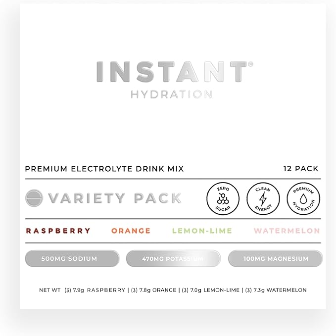 Instant Hydration Electrolytes Powder Packets - Variety Pack - Zero Sugar - Keto, Vegan