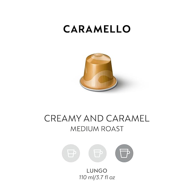 Nespresso Capsules Original Line, Caramello, Medium Roast Espresso Coffee, 50 Count Espresso Coffee