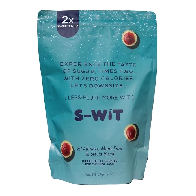 S-wit - Allulose, Monk Fruit & Stevia Blend, 2X Sugar Replacement, Natural Sweetener, Zero-Calorie