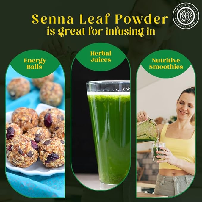 Pride of India | Senna Whole Leaf Powder 8 oz (227 gm) | Bitter & Pungent | Add it to smoothies