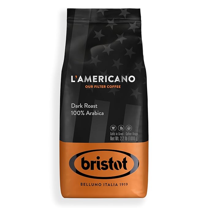 Bristot L?˜americano Filter Coffee | Italian Coffee Beans | 100% Arabica | Dark Roast | 2.2lbs/1kg
