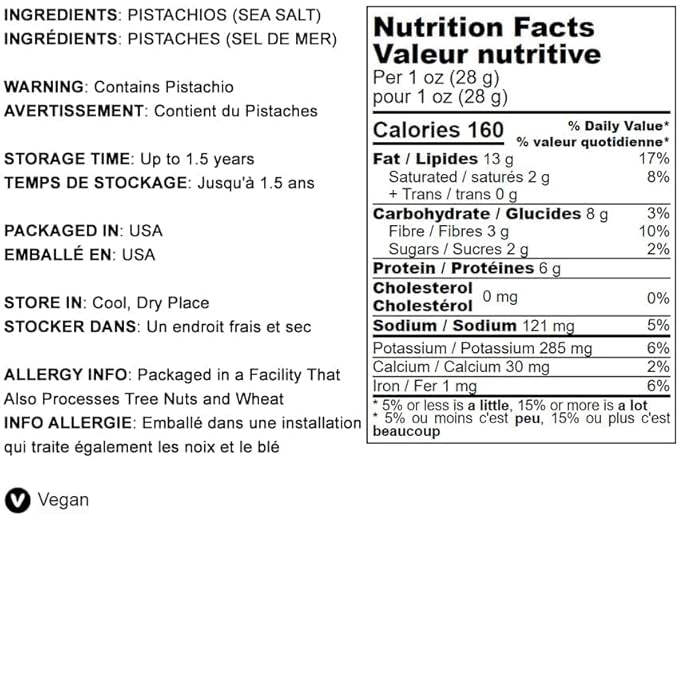 Food to Live Pistachios, Roasted and Salted, 3 Pounds ??California Dry Roasted Pistachios with Sea