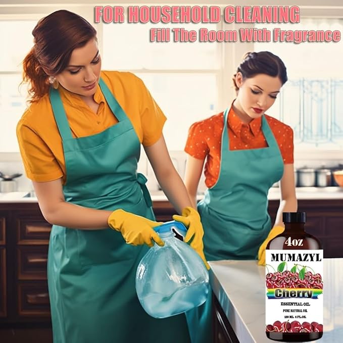 Cherry Essential Oil, Cherry Oil 4 Fl Oz 120ML for Diffuser Humidifier Yoga Cleaning DIY Candle