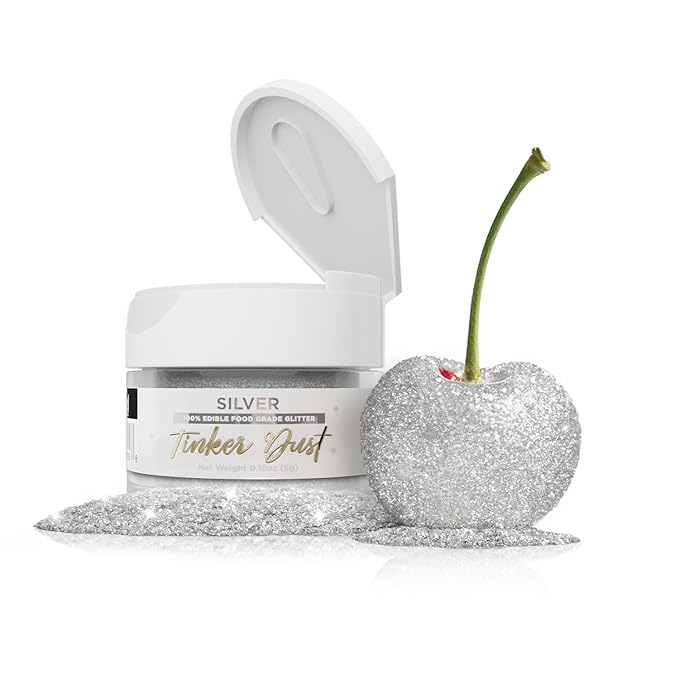 Bakell - Silver Tinker Dust (5g, 1x Jar) Edible Glitter for Food, Desserts, and Beverages!