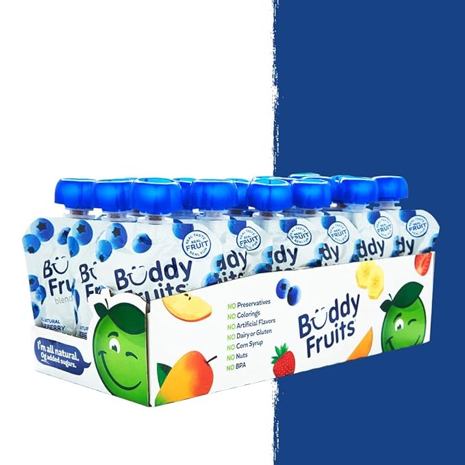 Buddy Fruits Snacks To Go Blueberry Unsweetened Applesauce 3.2oz Pouch (18pk)
