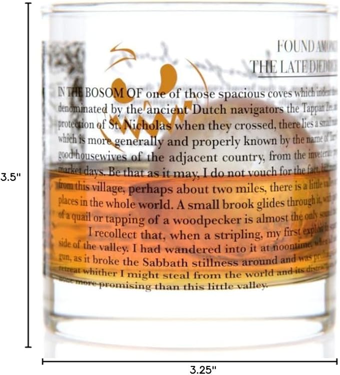Well Told Classic Literature Rocks Glass - The Legend of Sleepy Hollow by Washington Irving - Old