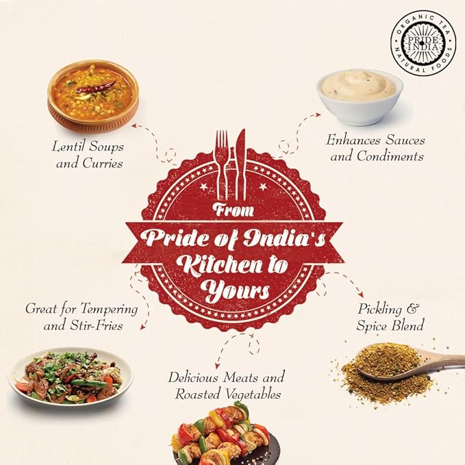 Pride of India – Black Mustard Seed – Gourmet & Vegan Indian Spice – Pungent/Spicy Flavor – Dry