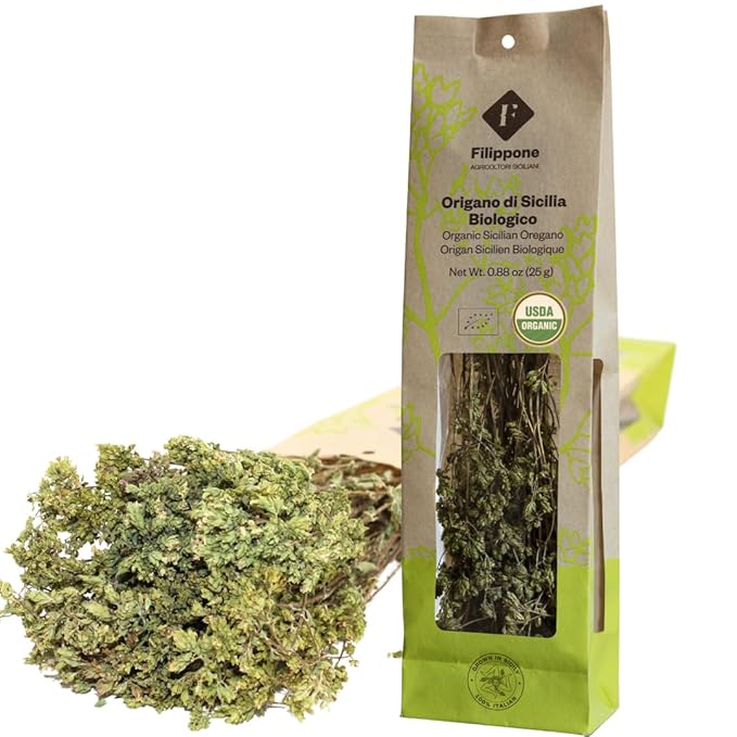 FILIPPONE - Organic Oregano Sprigs, 25 g (0.88 oz), Picked Fresh, Italian Dried Whole Oregano