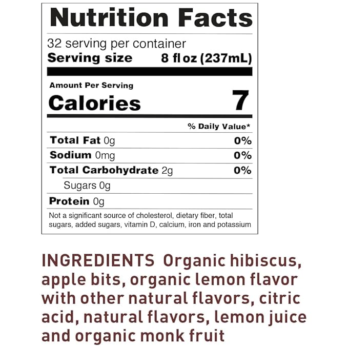 The Republic of Tea – Keto-Friendly Sweet Iced Hibiscus Lemonade Herbal Tea, 8 Large Quart-Sized