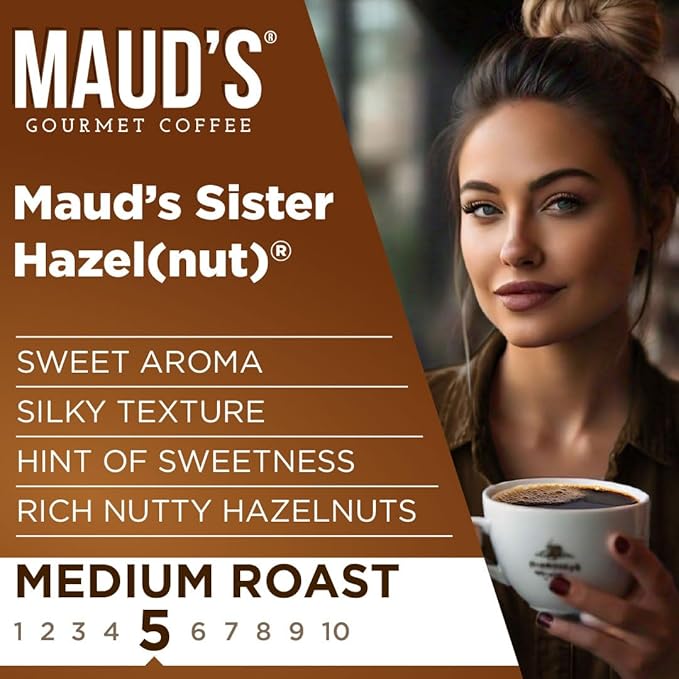 Maud's Sweet Hazelnut Flavored Instant Coffee, 26 ct, 100% Arabica Coffee, Medium Roast, Instant