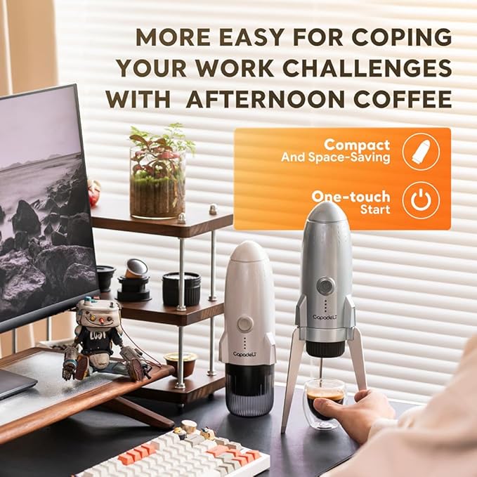 3 in 1 Portable Espresso Machine On the Go, Self-Heating Electric Espresso Maker, 19 Bar Mini
