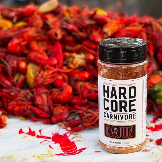 Hardcore Carnivore Cajun Seasoning (10.5 oz Shaker) Texas-Made, Authentic Blend for Gumbo, Red
