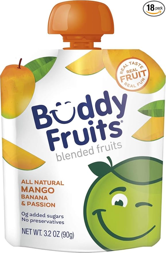 Buddy Fruits Snacks To Go Mango Unsweetened Applesauce 3.2oz Pouch (18pk)