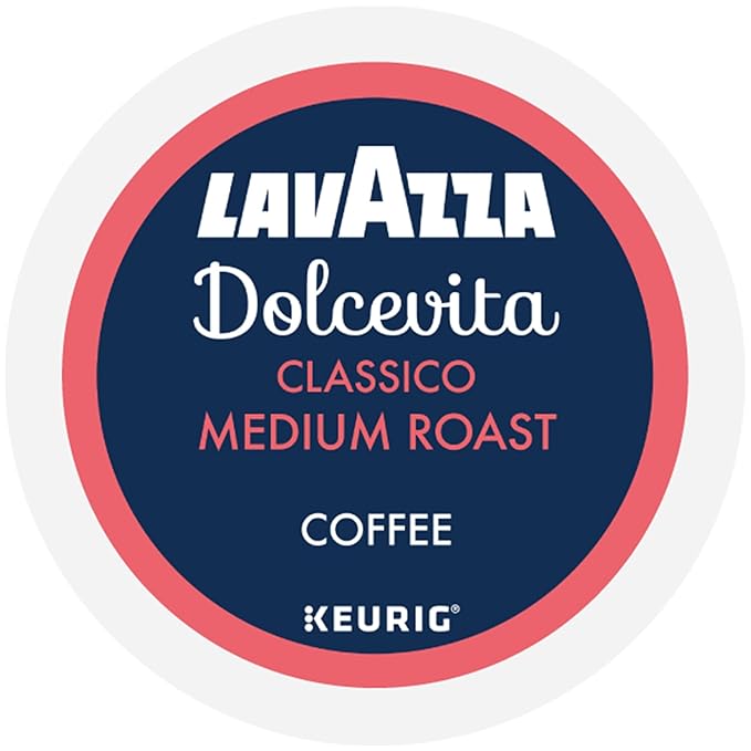 Lavazza Dolcevita Classico, Single-Serve Keurig K-Cup Pods, Medium Roast Coffee, 40-Count Box